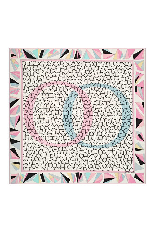 Üçgen Noor Pembe Tivil İpek Eşarp 90x90