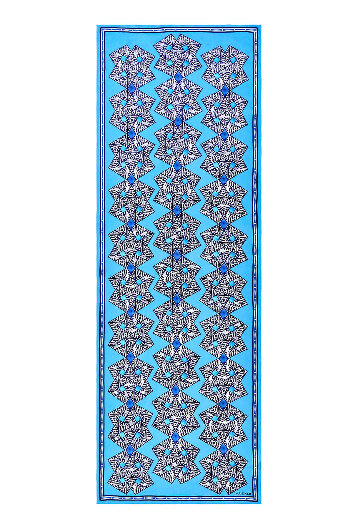 Uçurtma Mavi Floş Viskon Şal 70x210