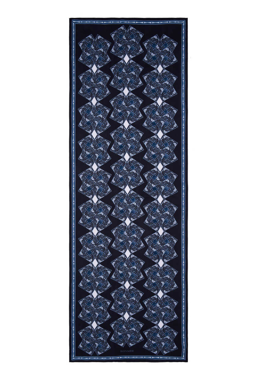 Uçurtma Siyah Parlak Floş Viskon Şal 70x210