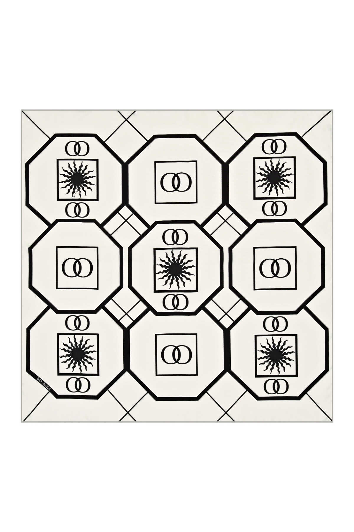 Vitray Beyaz Tivil İpek Eşarp 90x90
