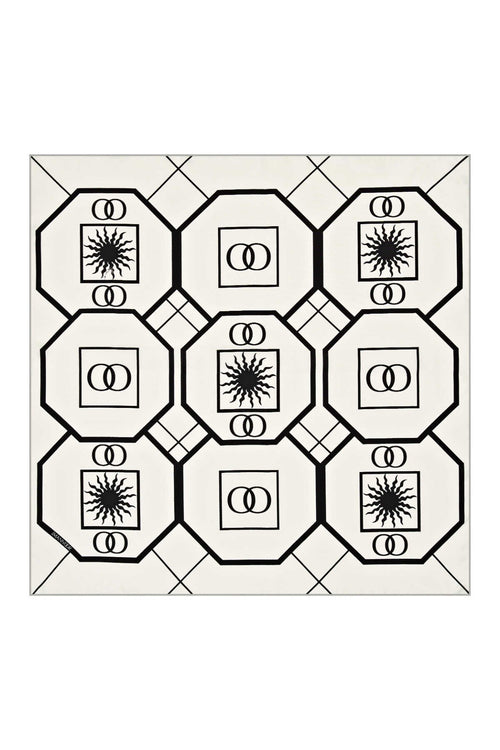Vitray Beyaz Tivil İpek Eşarp 90x90