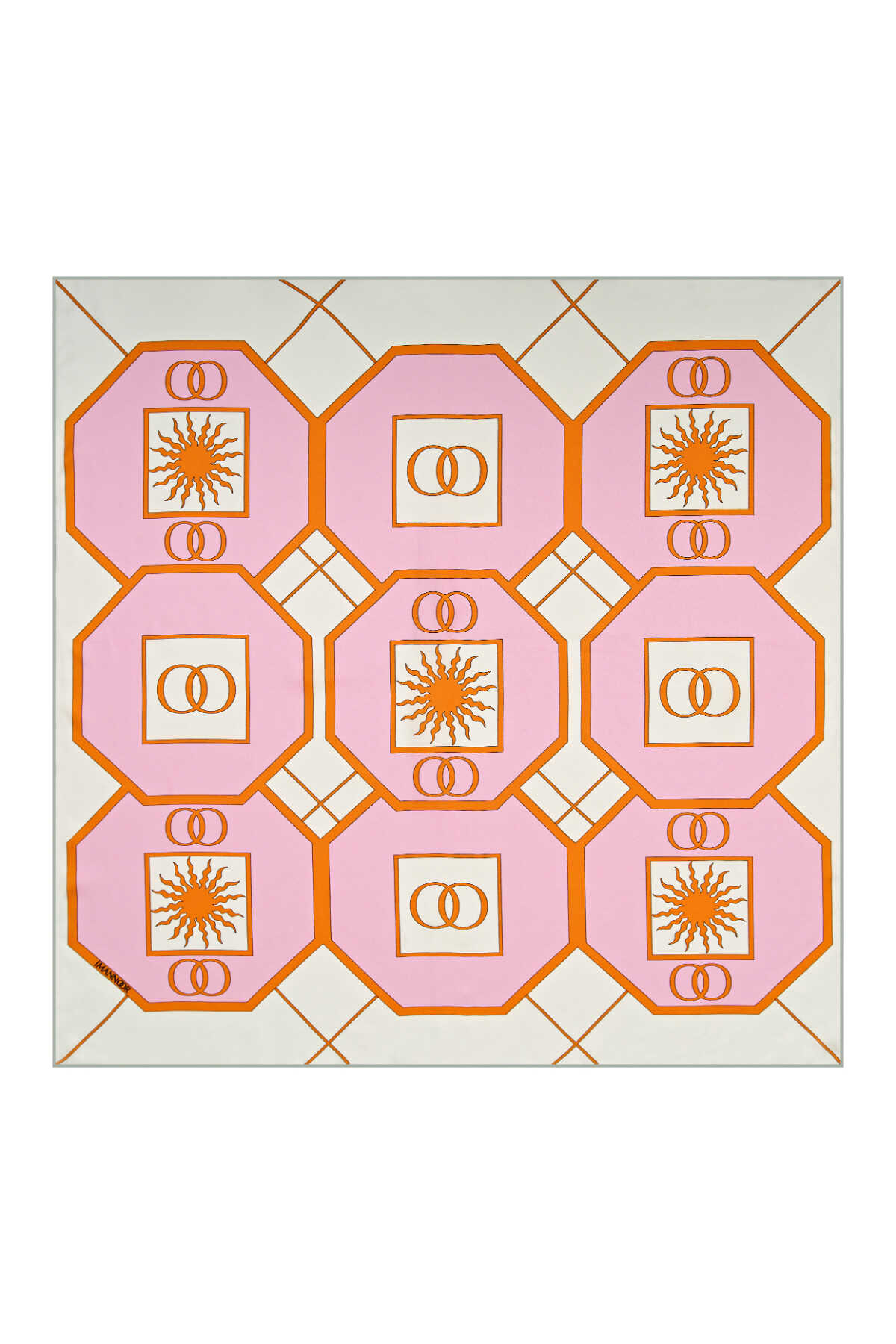Vitray Pembe Tivil İpek Eşarp 90x90