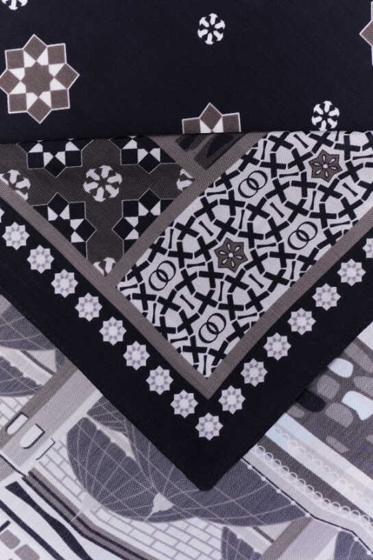 Vuslat Siyah Floş Viskon Şal 70x210