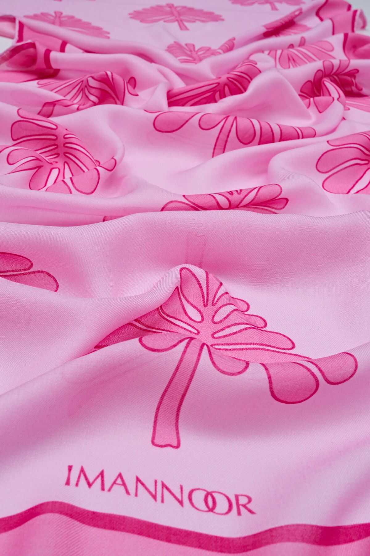 Yaprak Pembe Modal Şal 70x210