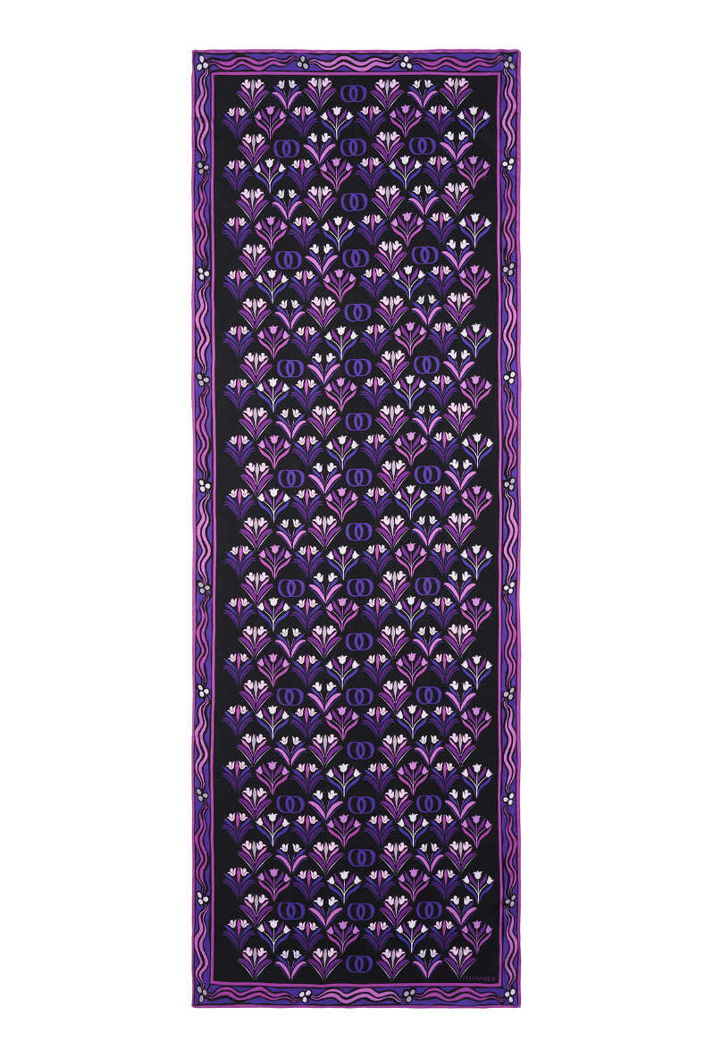 Yelpaze Mor Floş Viskon Şal 70x210