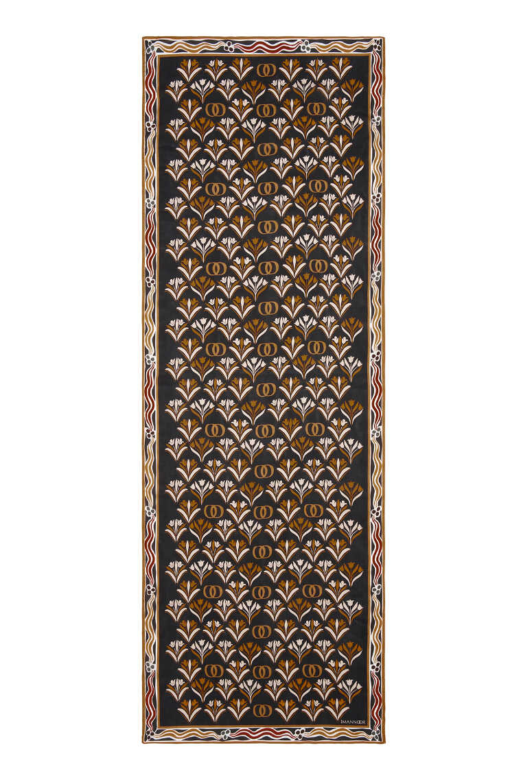 Yelpaze Somon Floş Viskon Şal 70x210