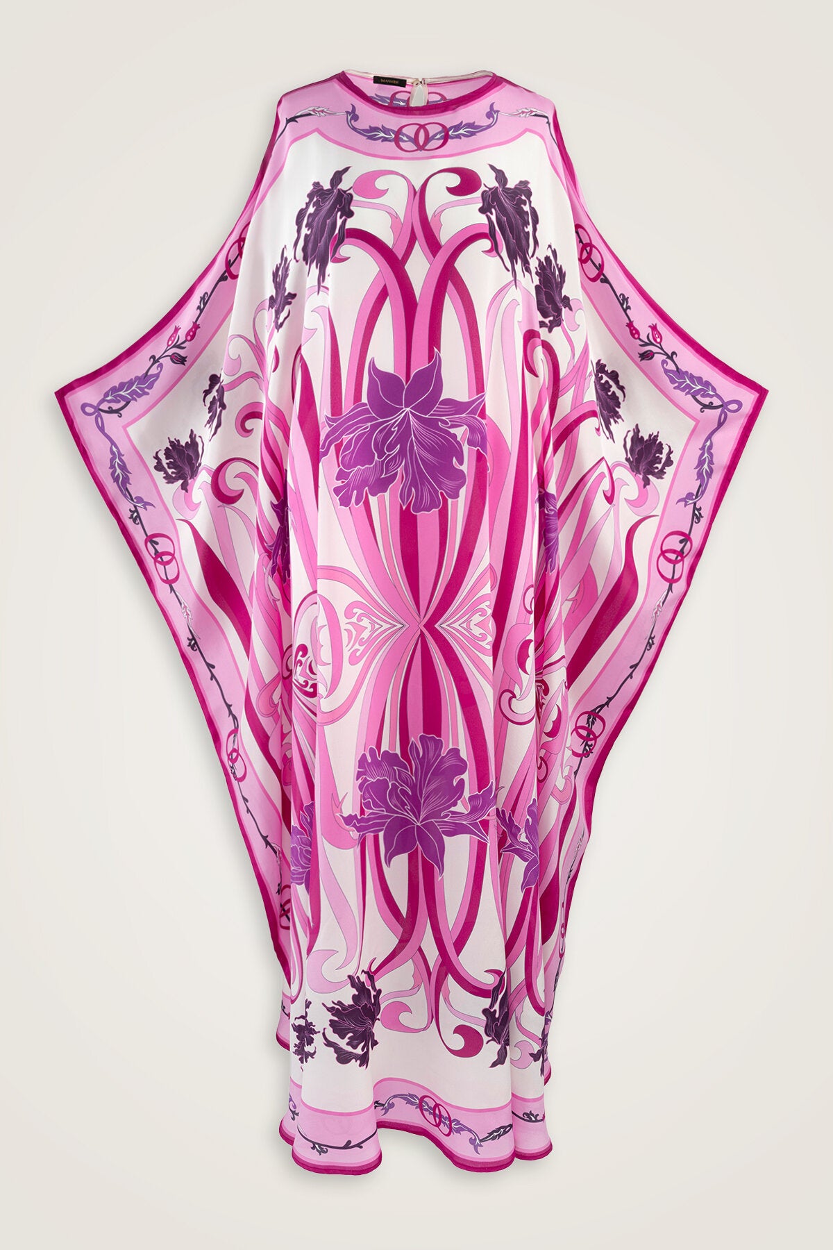 Yeni Dünya Pembe Krep İpek Kaftan