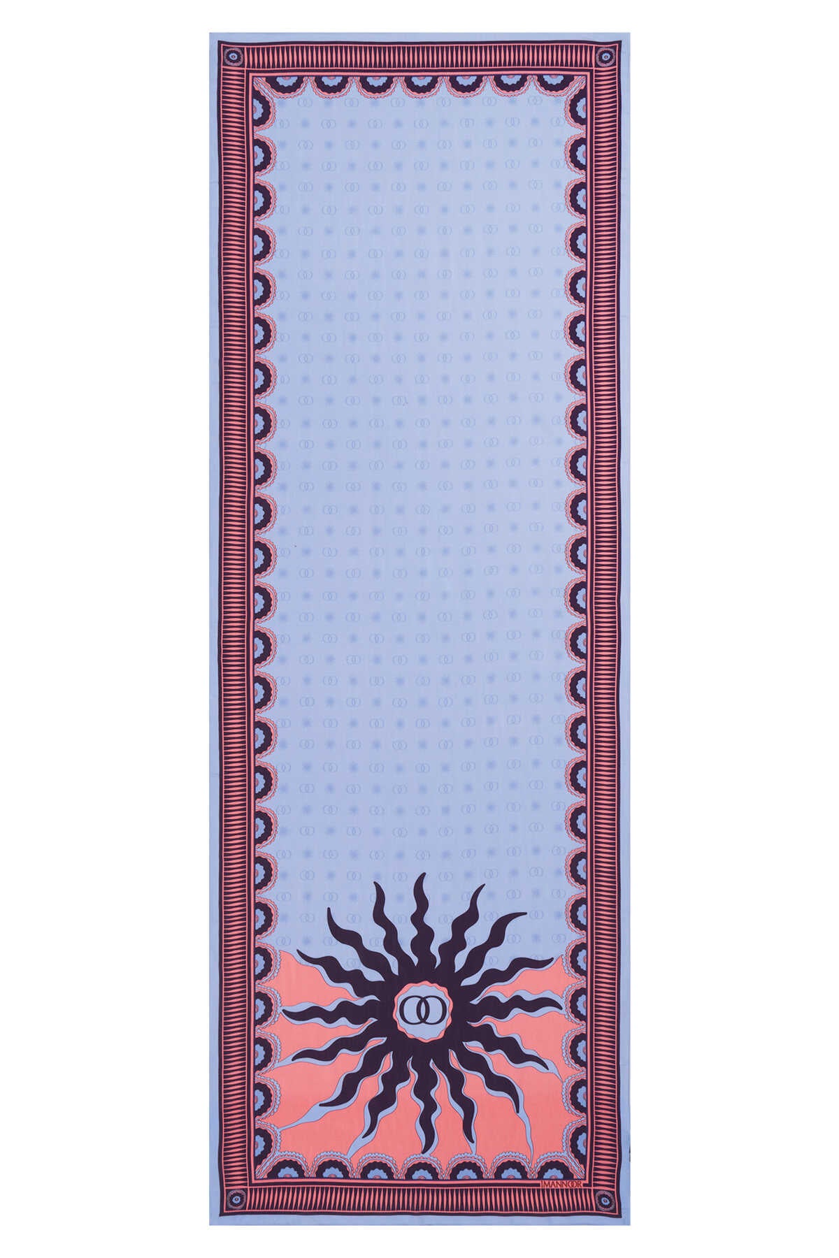 Yıldız Mavi Floş Viskon Şal 70x210