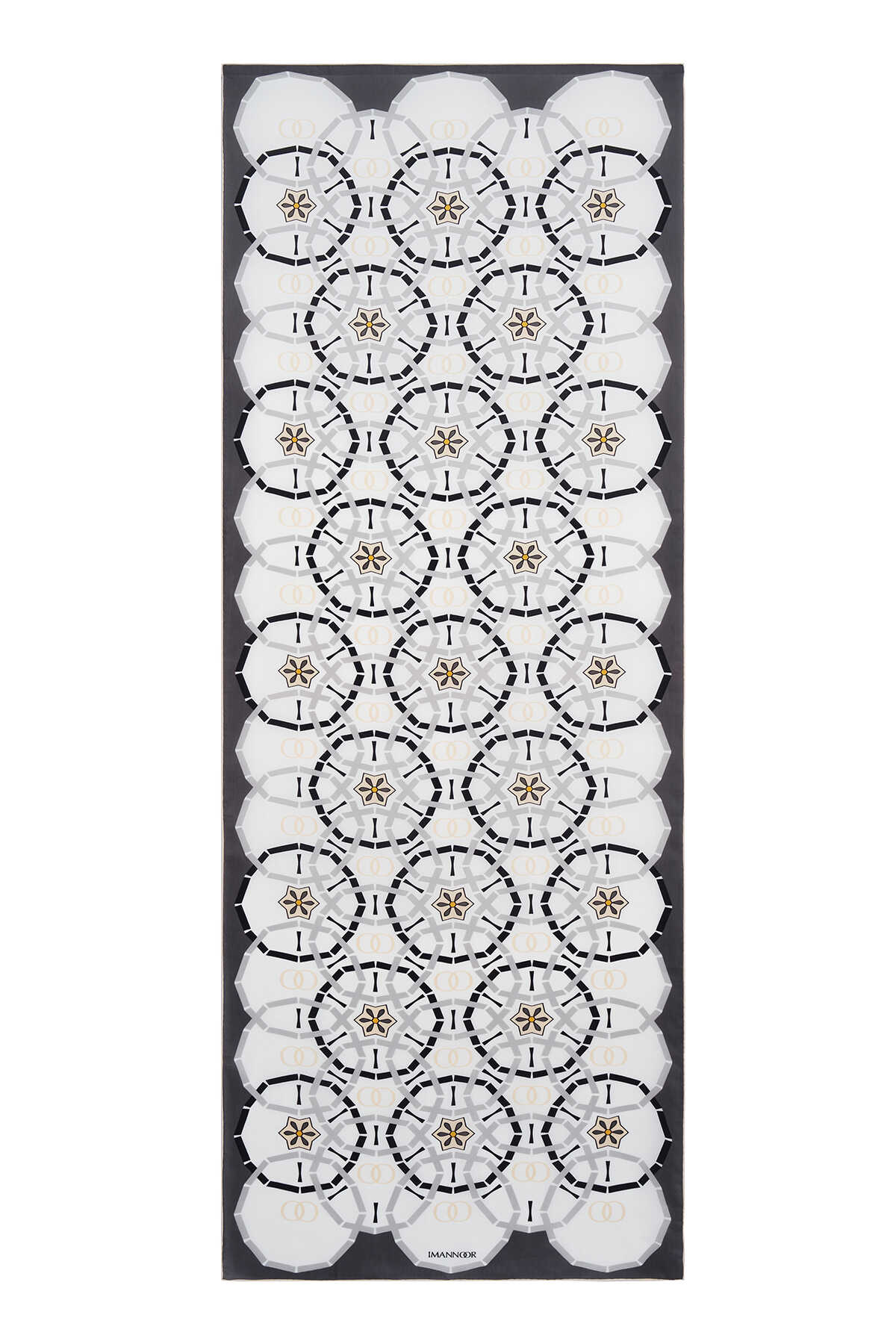 Yıldızlı Gece Gri Floş Viskon Şal 70x210