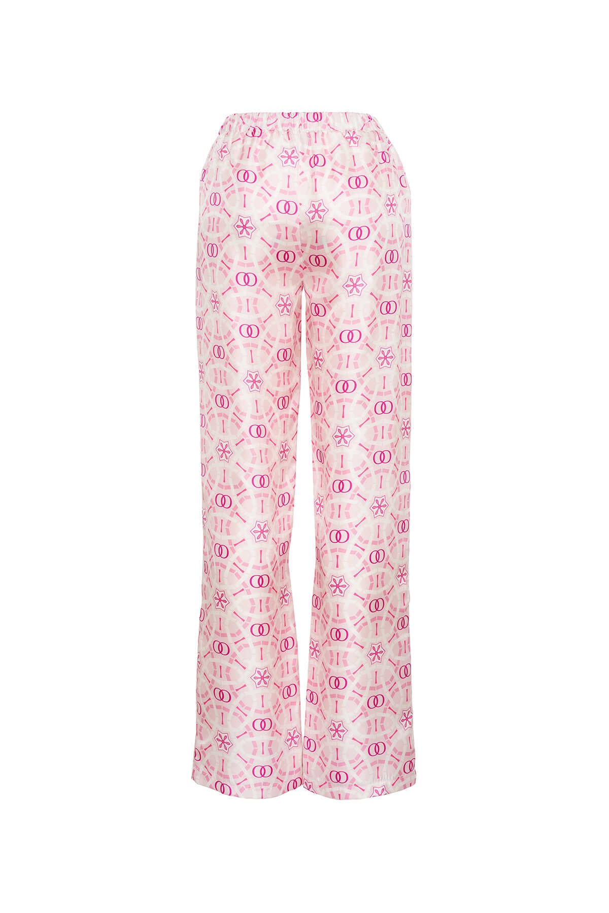 Yıldızlı Gece Pembe İpek Pijama Pantolon
