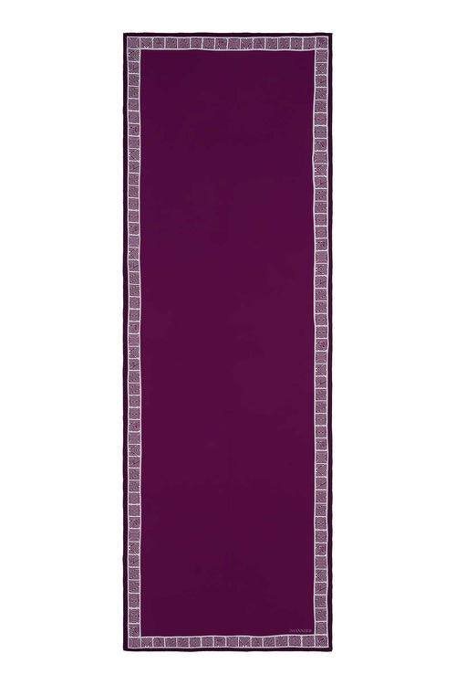 Zebra Fuşya Krep İpek Elbise Şalı 80x210