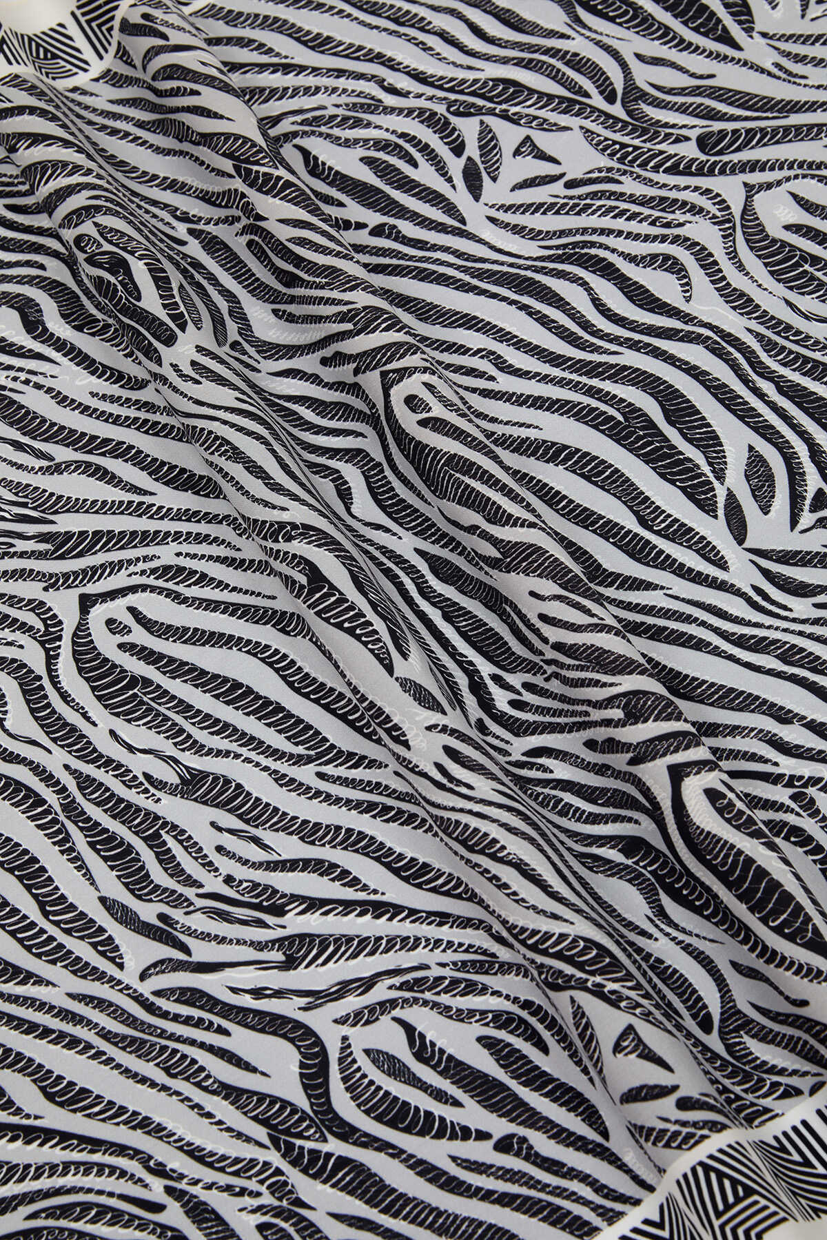 Zebra Gri Floş Viskon Şal 70x210