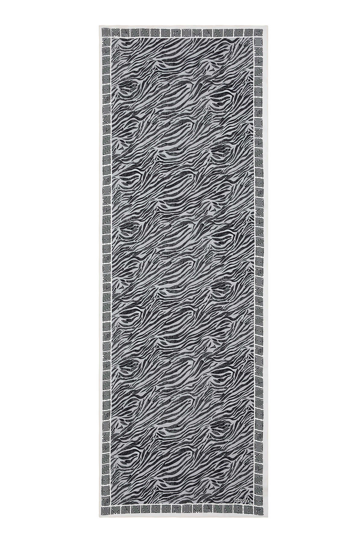 Zebra Gri Floş Viskon Şal 70x210
