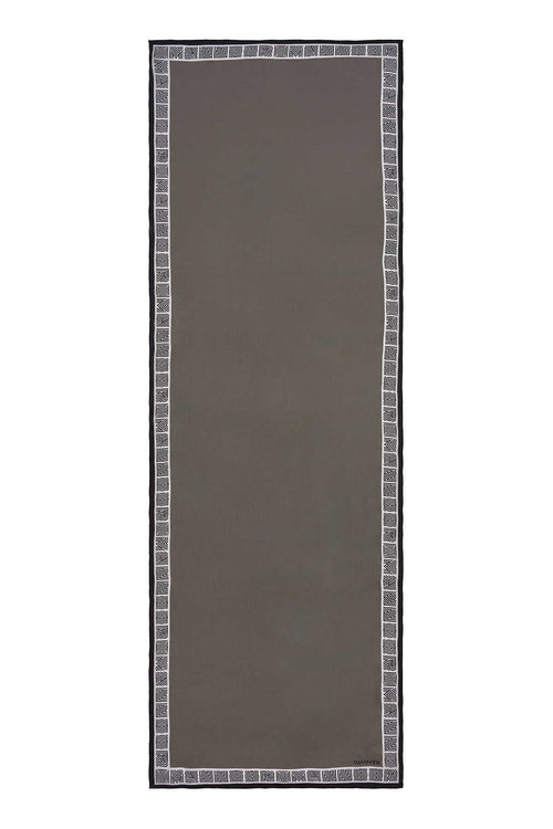Zebra Gri Krep İpek Elbise Şalı 80x210