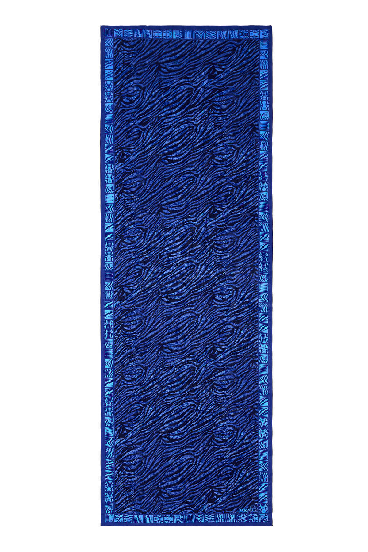 Zebra Lacivert Floş Viskon Şal 70x210