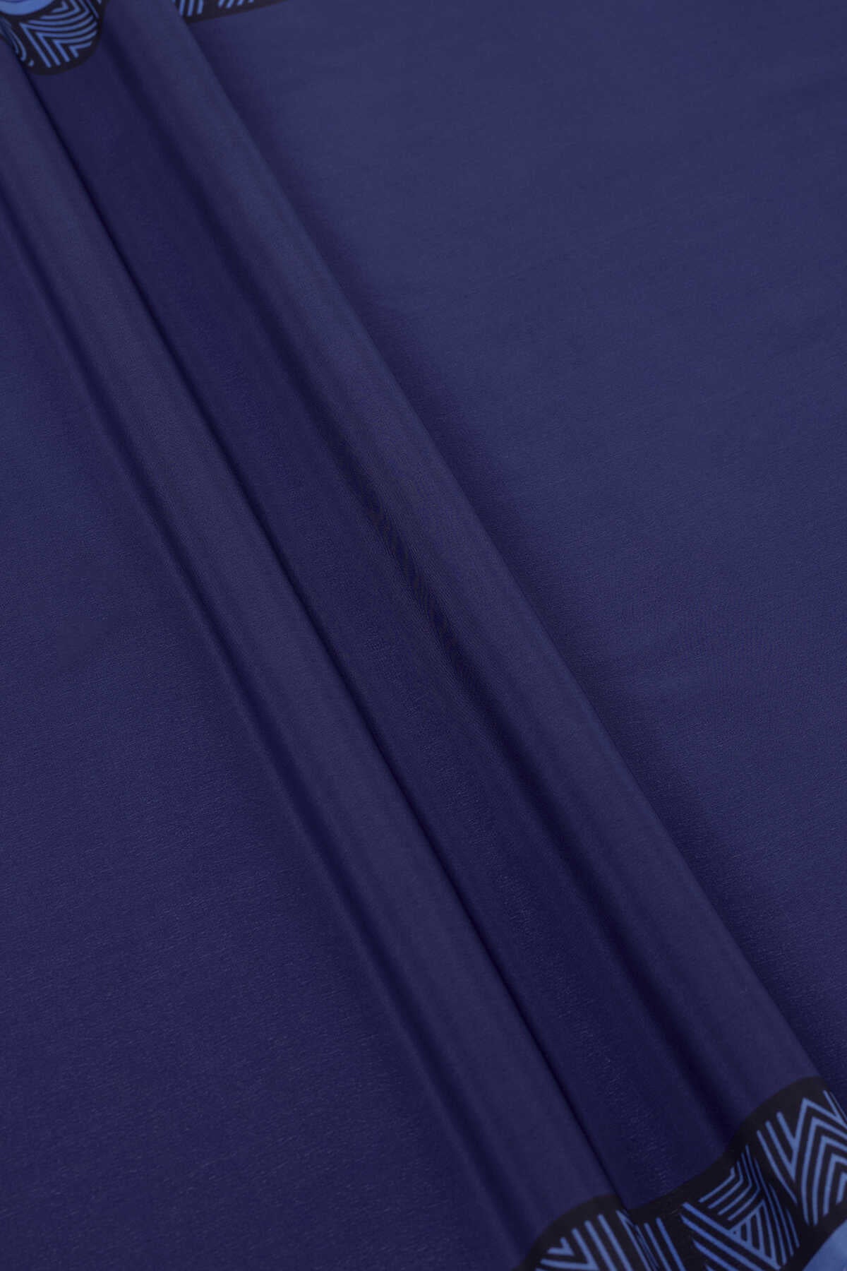 Zebra Lacivert Krep İpek Elbise Şalı 80x210