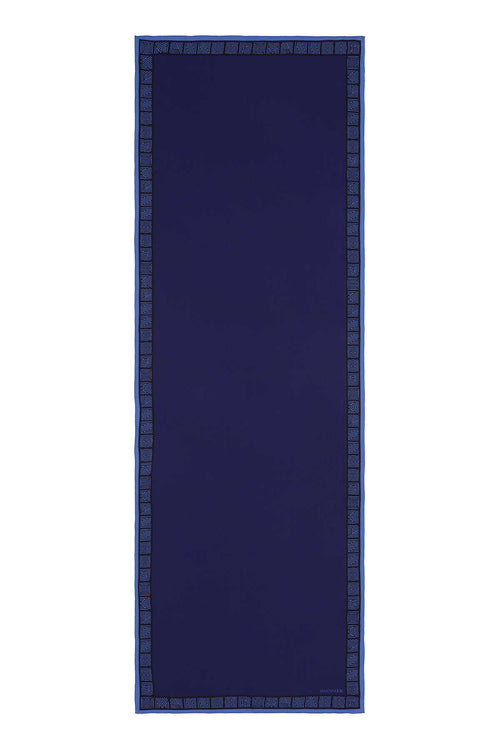 Zebra Lacivert Krep İpek Elbise Şalı 80x210