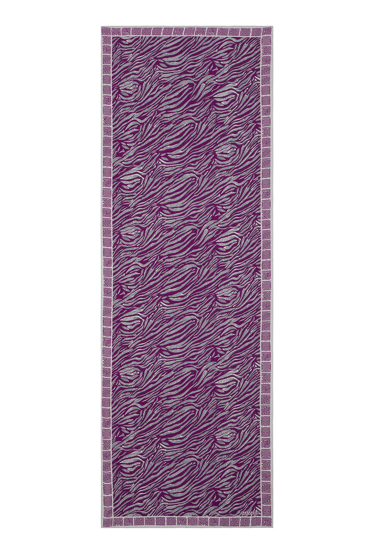 Zebra Mor Floş Viskon Şal 70x210