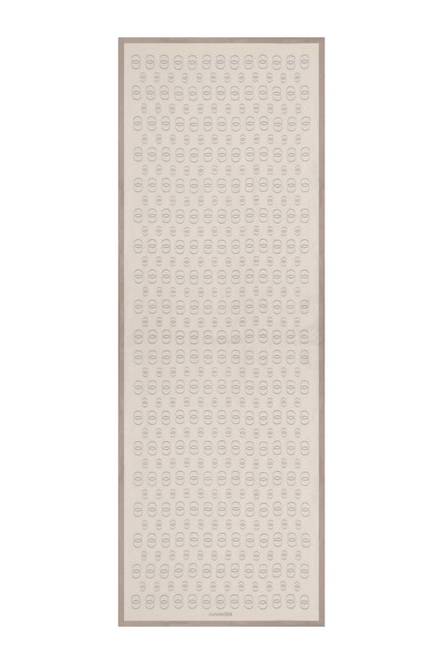 Zincir Baskı Bej Floş Viskon Şal 70x210