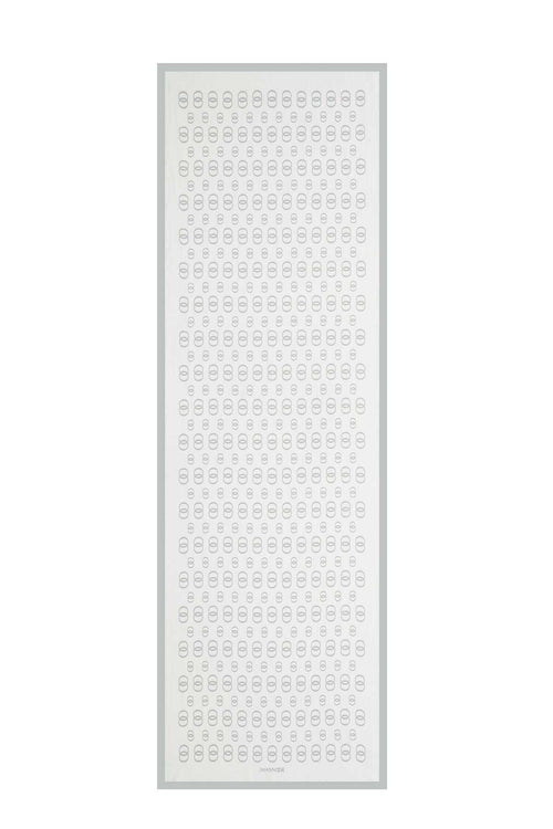 Zincir Baskı Beyaz Floş Viskon Şal 70x210