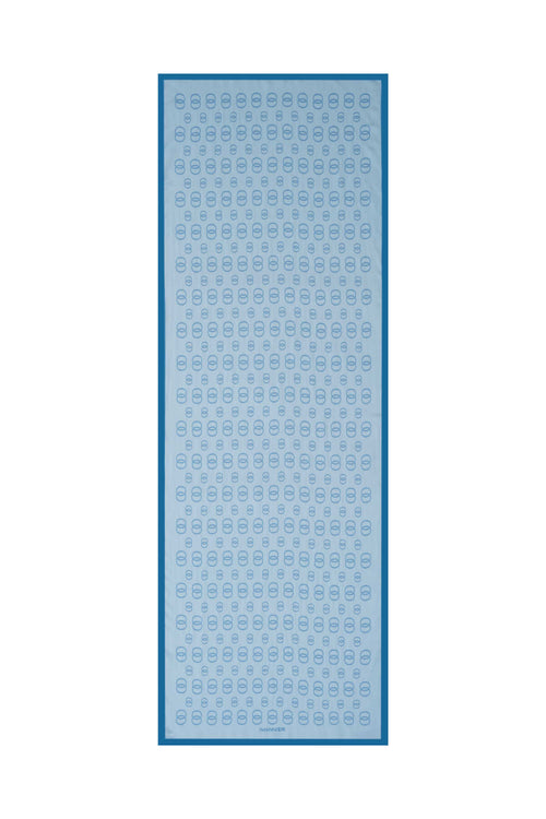 Zincir Baskı Mavi Floş Viskon Şal 70x210