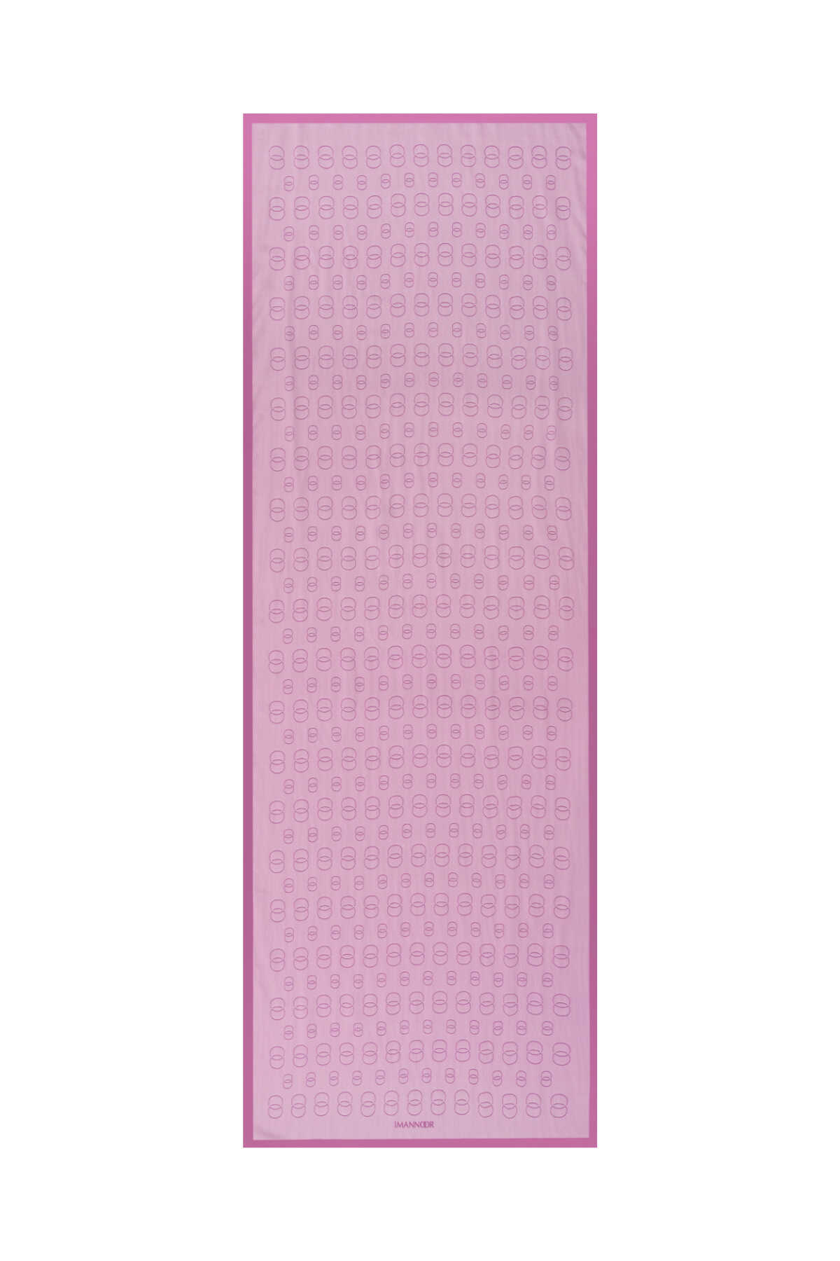 Zincir Baskı Pembe Floş Viskon Şal 70x210