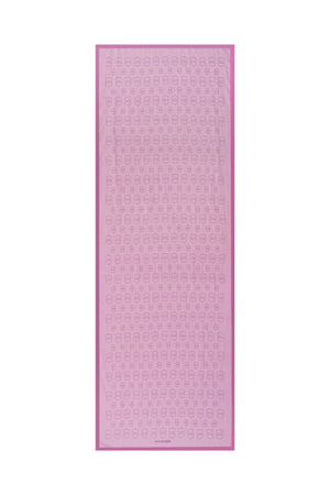 Zincir Baskı Pembe Floş Viskon Şal 70x210