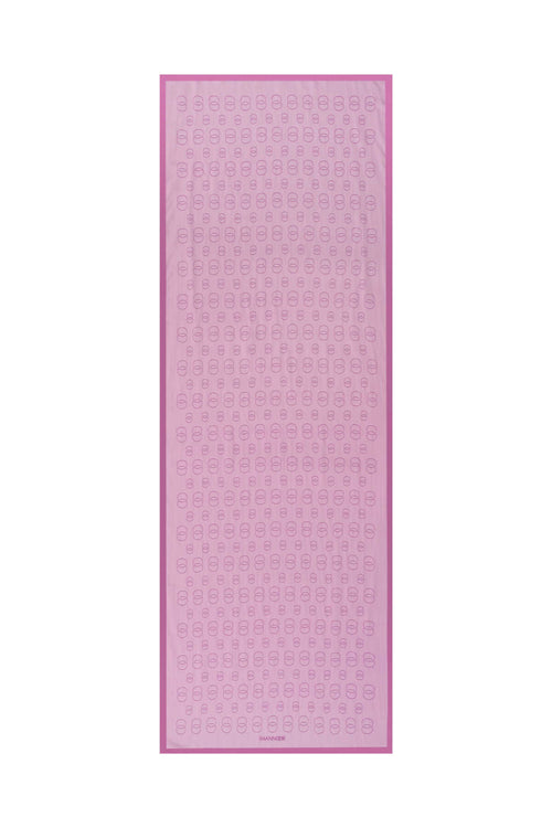 Zincir Baskı Pembe Floş Viskon Şal 70x210