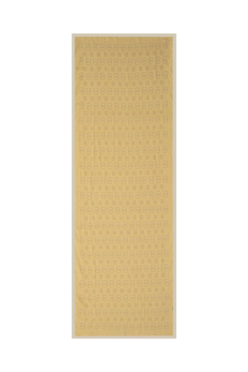 Zincir Baskı Sarı Floş Viskon Şal 70x210
