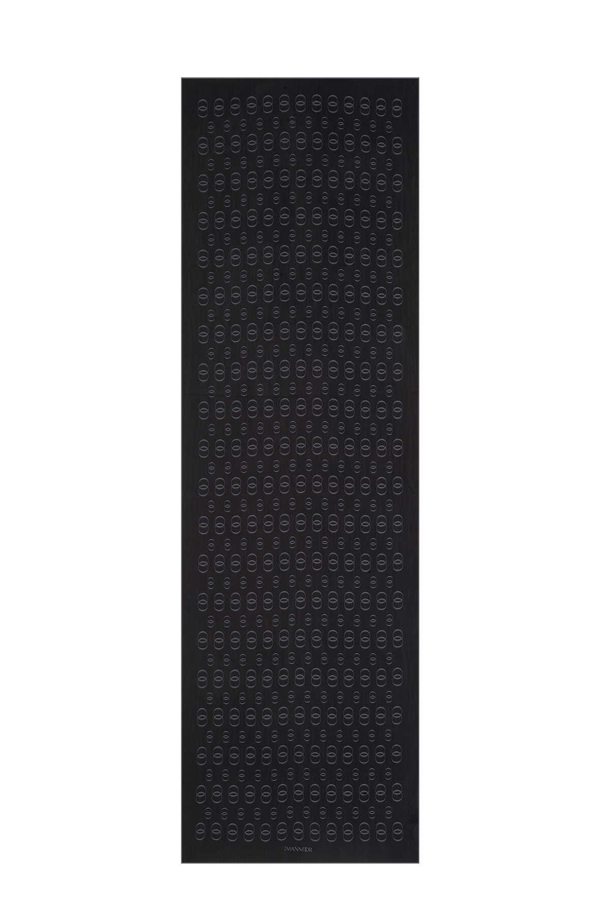 Zincir Baskı Siyah Floş Viskon Şal 70x210