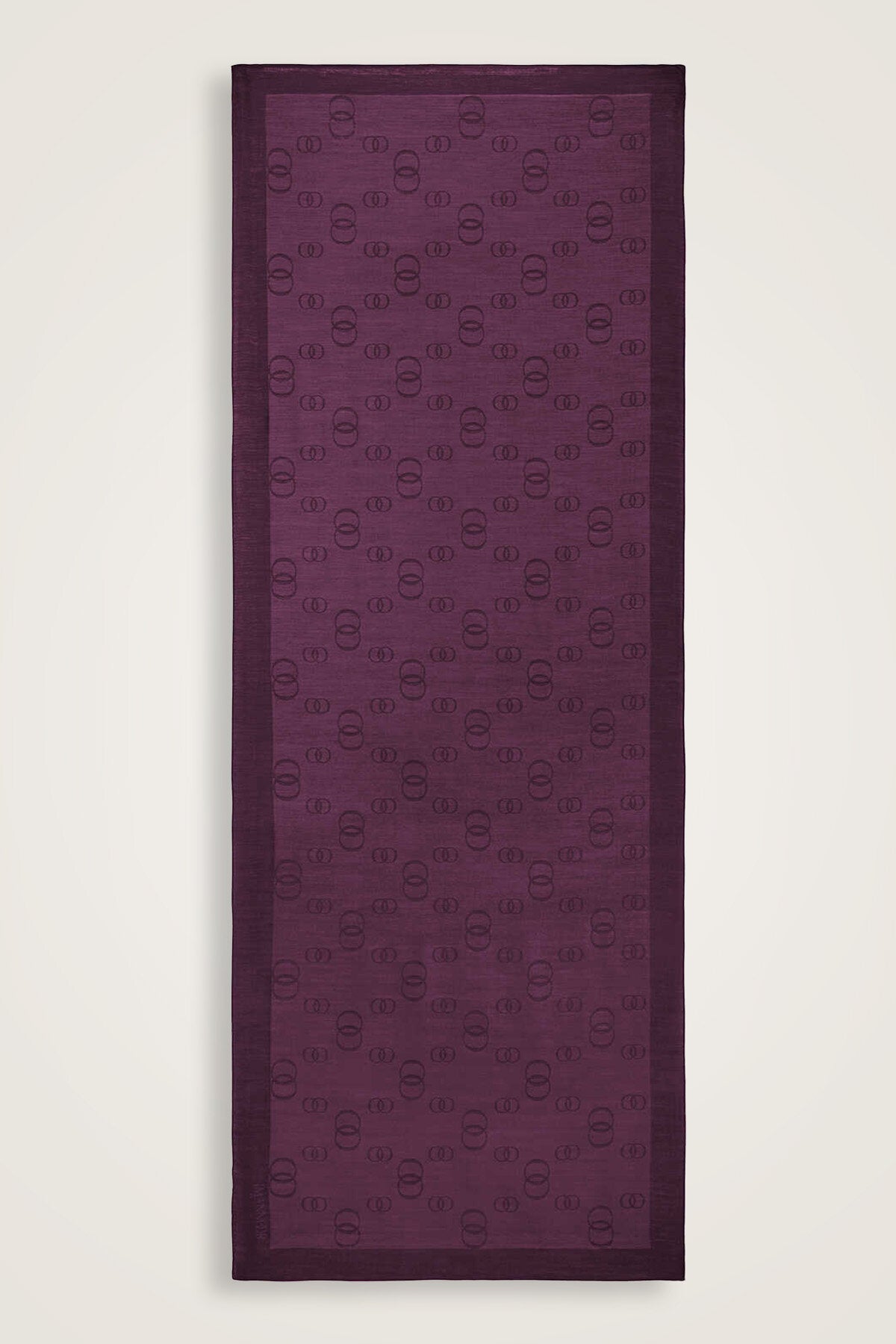 Zincir Kare Mor Pamuk İpek Şal 70x210