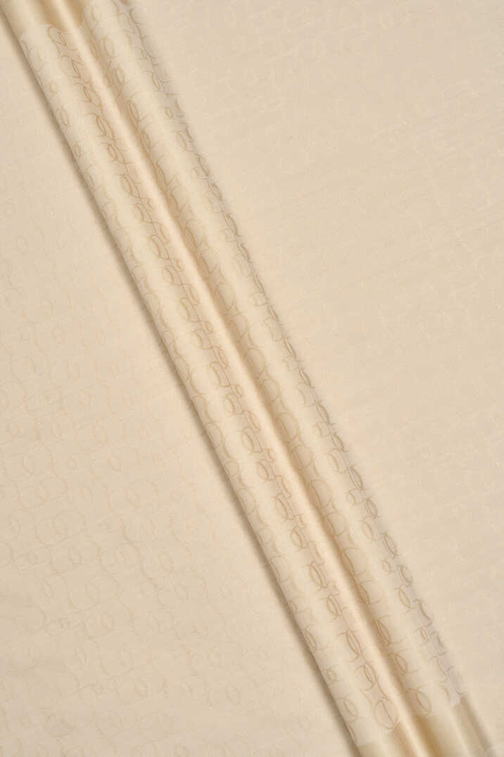 Zincir Monogram Açık Bej Pamuk İpek Şal 80x210