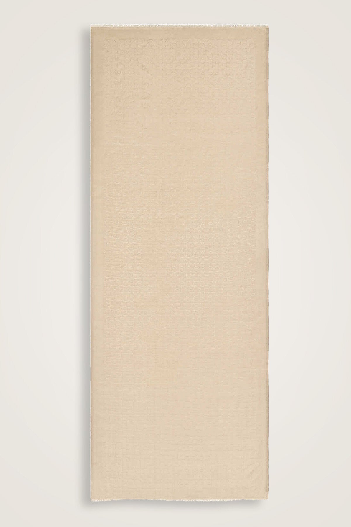 Zincir Monogram Açık Bej Pamuk İpek Şal 80x210