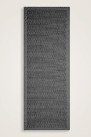 Zincir Monogram Antrasit Pamuk İpek Şal 80x210