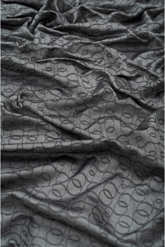 Zincir Monogram Antrasit Pamuk İpek Şal 80x210