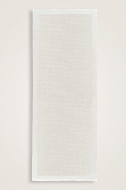 Zincir Monogram Beyaz Pamuk İpek Şal 80x210