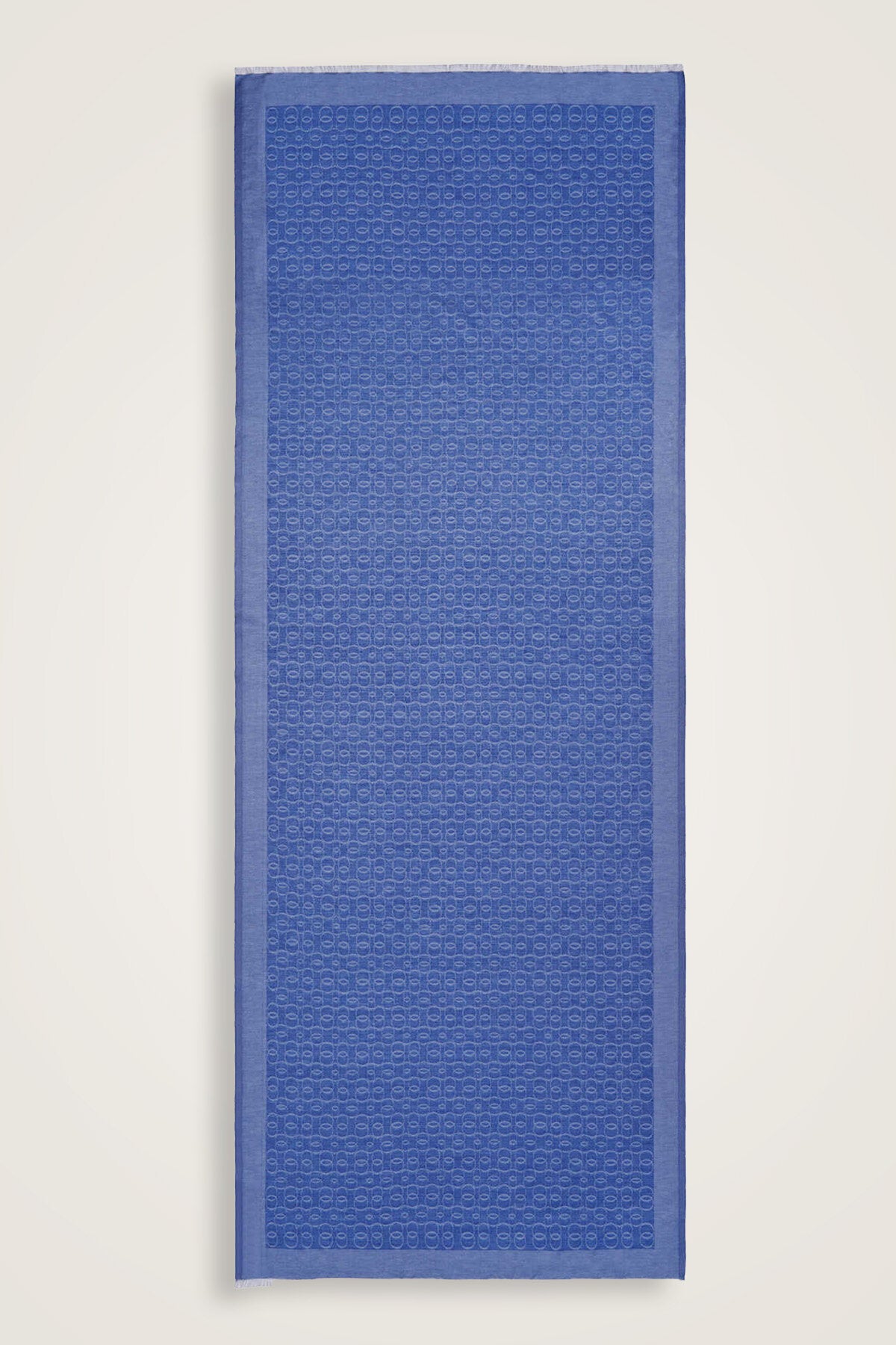 Zincir Monogram Denim Pamuk İpek Şal 80x210