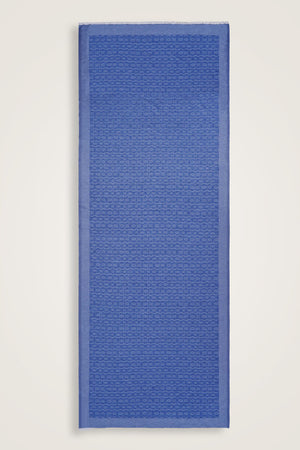 Zincir Monogram Denim Pamuk İpek Şal 80x210