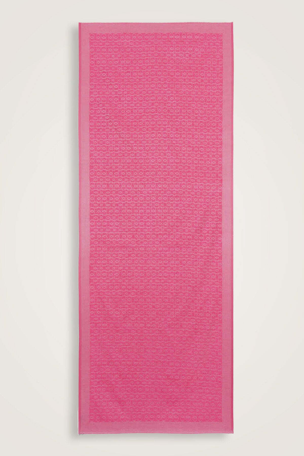 Zincir Monogram Fuşya Pamuk İpek Şal 80x210