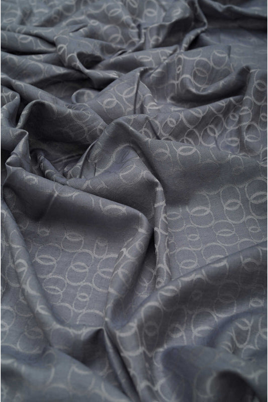 Zincir Monogram Gri Pamuk İpek Şal 80x210