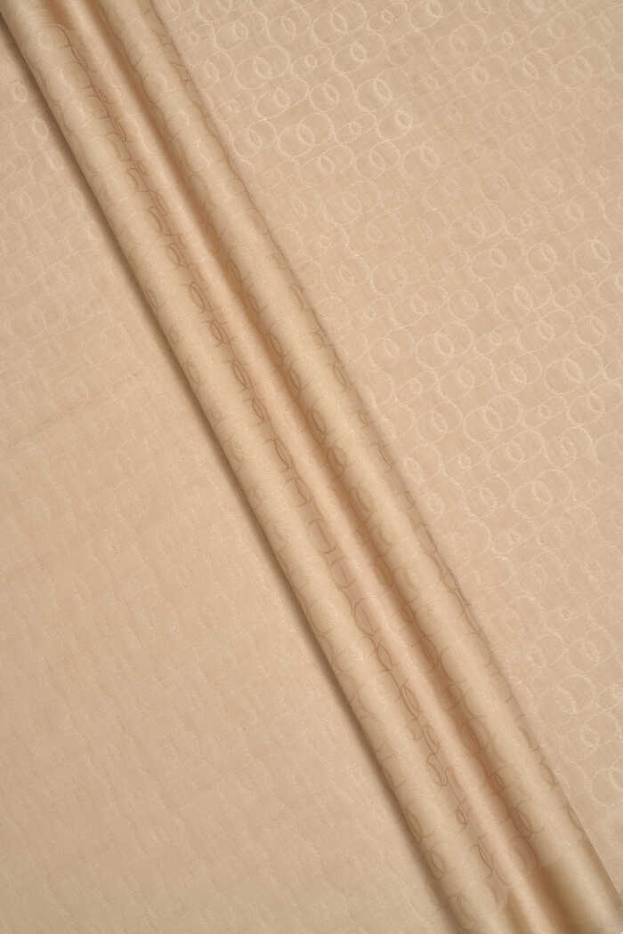 Zincir Monogram Koyu Bej Pamuk İpek Şal 80x210