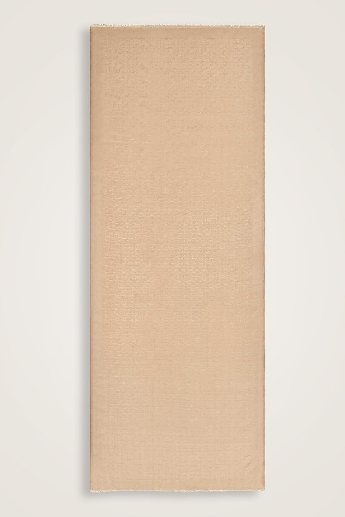 Zincir Monogram Koyu Bej Pamuk İpek Şal 80x210
