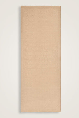 Zincir Monogram Koyu Bej Pamuk İpek Şal 80x210