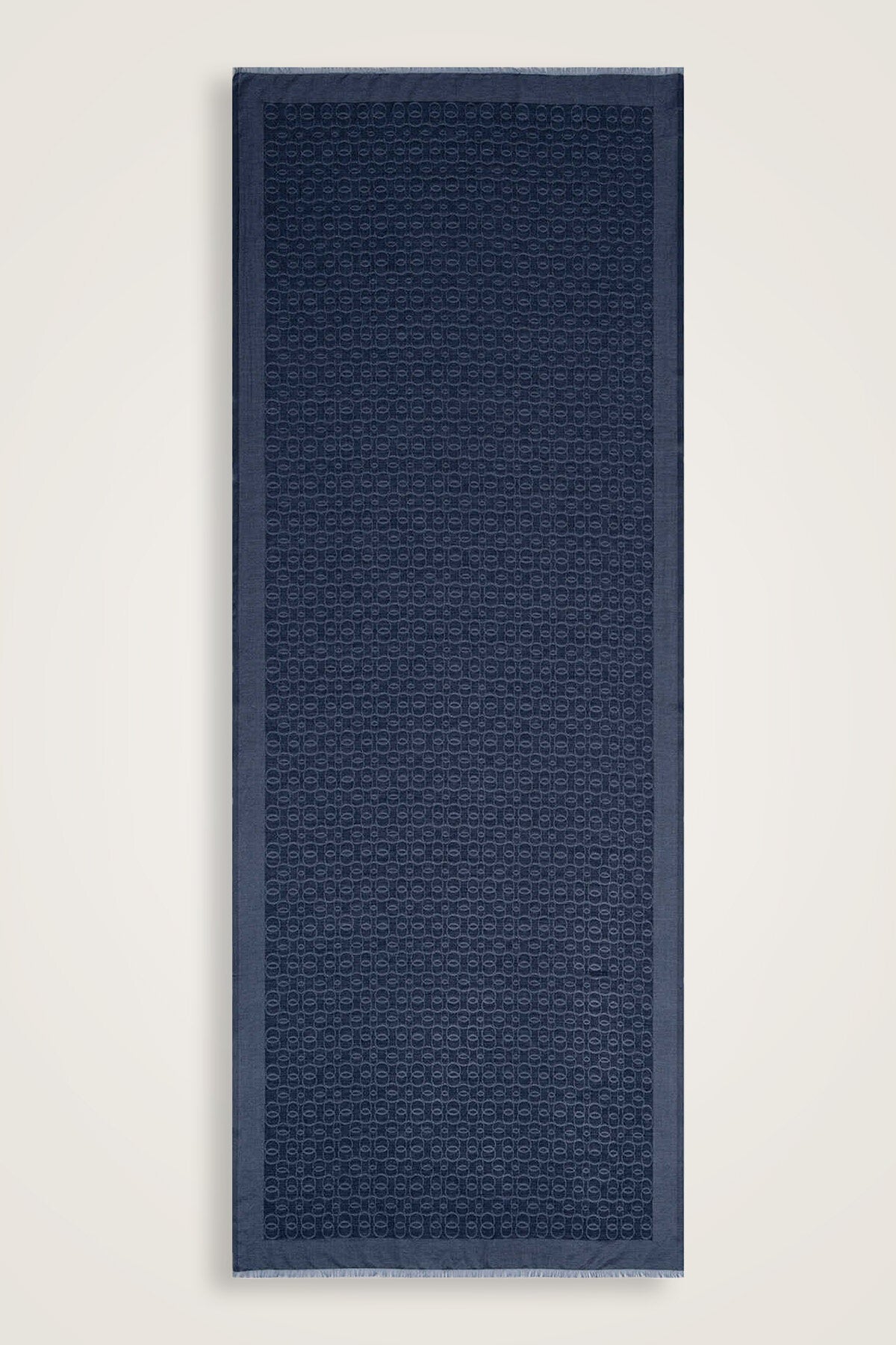 Zincir Monogram Koyu Gri Pamuk İpek Şal 80x210