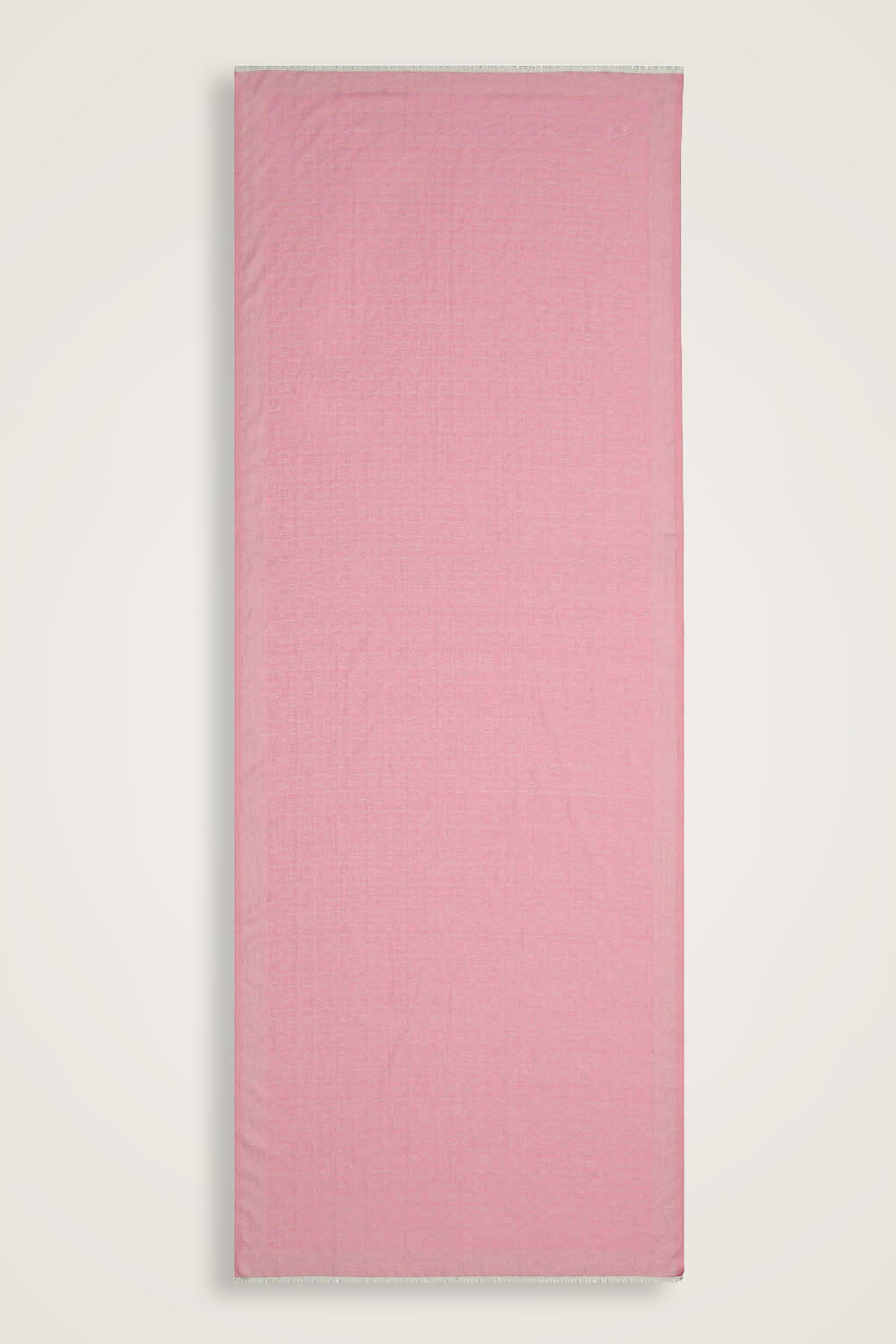 Zincir Monogram Pembe Pamuk İpek Şal 80x210