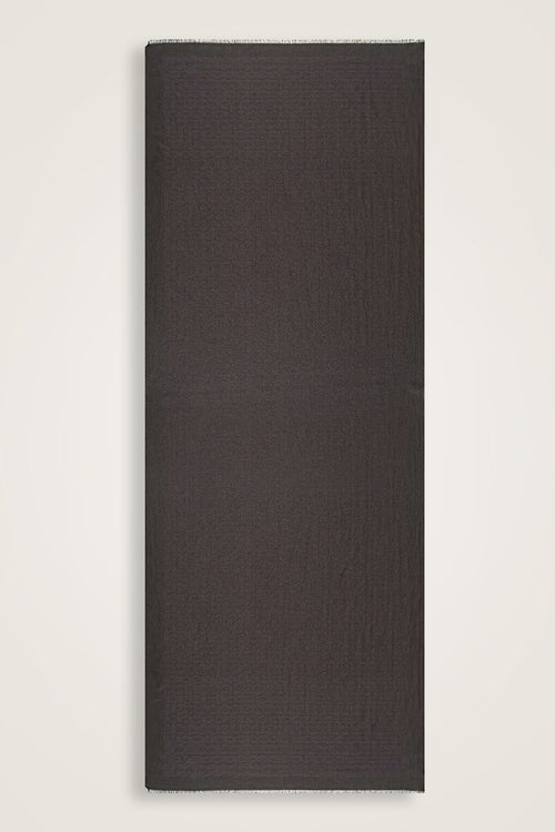 Zincir Monogram Siyah Pamuk İpek Şal 80x210