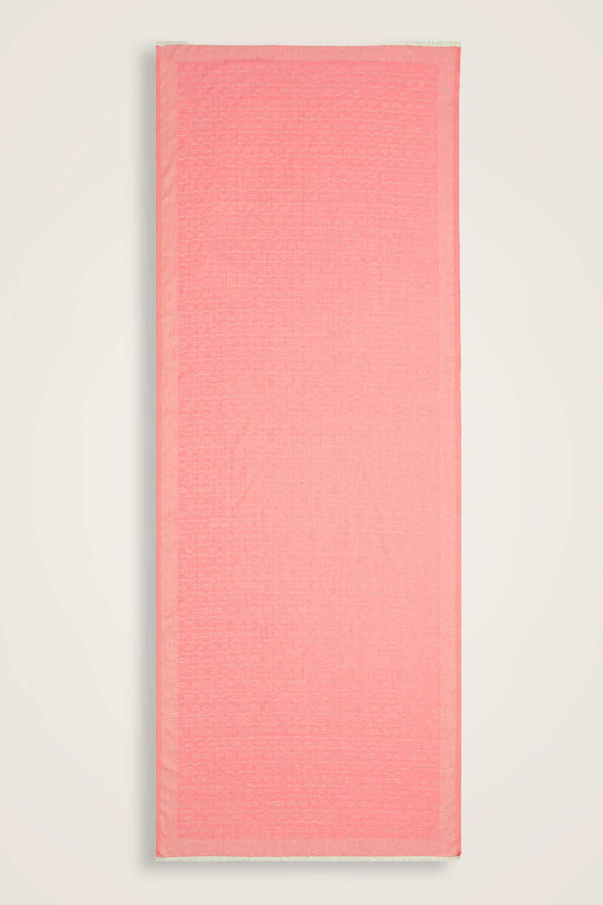 Zincir Monogram Somon Pamuk İpek Şal 80x210