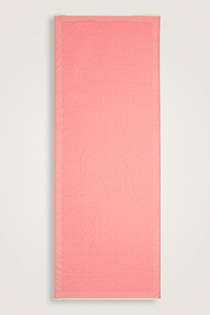 Zincir Monogram Somon Pamuk İpek Şal 80x210