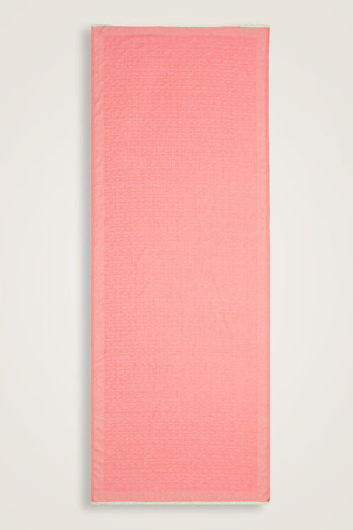 Zincir Monogram Somon Pamuk İpek Şal 80x210