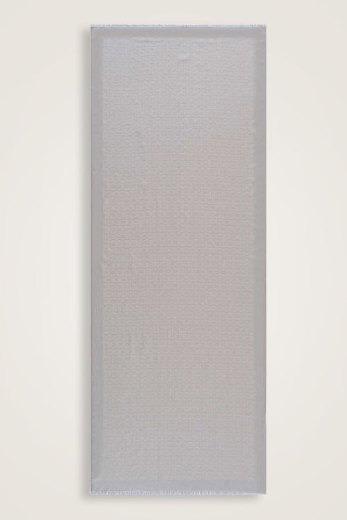 Zincir Monogram Gri Pamuk İpek Şal 80x210